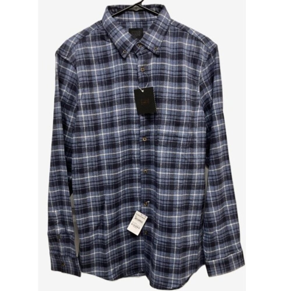 NWT 14th & Union Men’s Long Sleeve Button-Down Cotton Shirt, XL, Blue